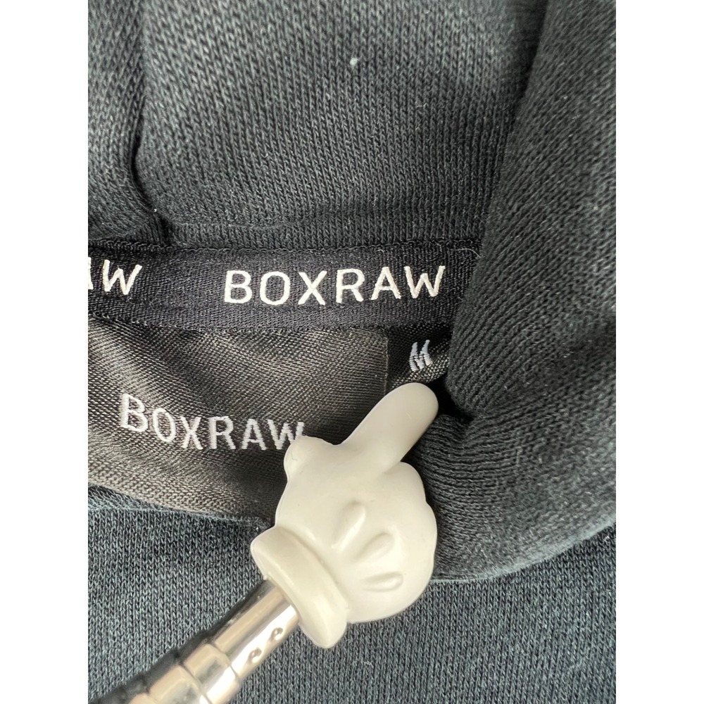 Boxraw Hoodie Mens Medium Gorilla Patch Boxing Sweatshirt Black Cotton Blend - Picture 2 of 11